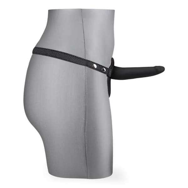 Dool dubbel silikon och konstläder strap-on dildo