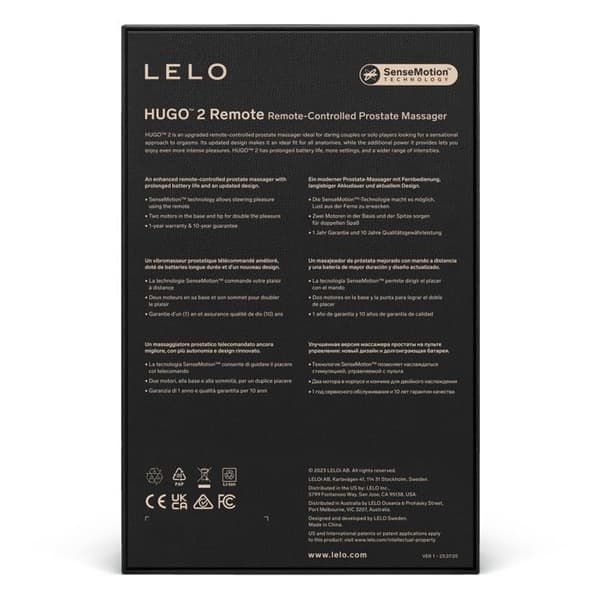 LELO - Hugo 2 Prostata Vibrator med fjärrkontroll - Svart