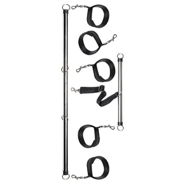 Set BDSM - Spridbar - 5 avtagbara bindor - 2 handbojor - Transportväska - Svart