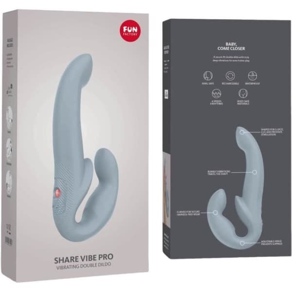 FUN FACTORY - DELA VIBE PRO DUBBEL VIBRATOR GRÅ -