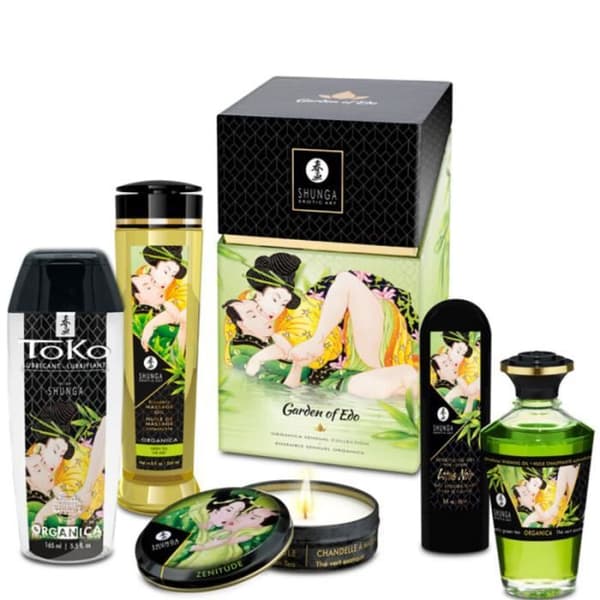 Kit för biologisk trädgård - SHUNGA - Edo-kollektionen - Massageolja 250 ml - Naturliga dofter - Romantiskt set