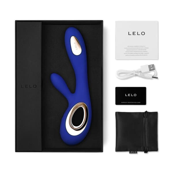 LELO SORAYA Wave Midnight Blue, en kaninvibrator som använder WaveMotion, en unik teknik för kroppslig njutning