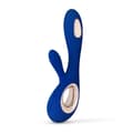 Miniatyrbild 1 av 4: LELO SORAYA Wave Midnight Blue, en kaninvibrator som använder WaveMotion, en unik teknik för kroppslig njutning
