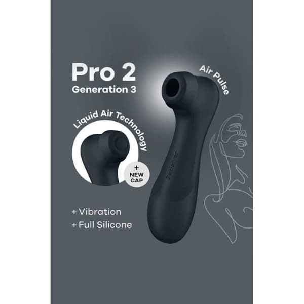 Klitoralstimulator - Satisfyer - Pro 2 Generation 3 - Medicinsk silikon - Svart - Pulserad luft