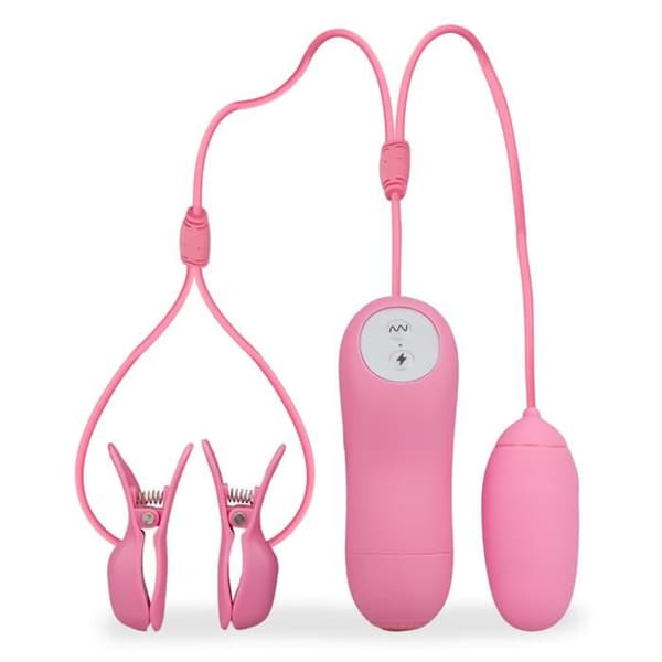 Furu elektrostimulering vibrerande nippelklämmor och vibrerande ägg