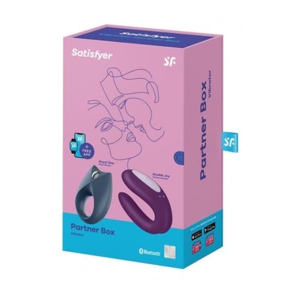 Sexleksakslåda - Satisfyer - Partner Box 2 - Vibrerande ring - Double Joy vibrator - Lila