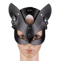 Miniatyrbild 3 av 4: Kattmask i konstläder och metallnitar - LOVE AND VIBES Collection Black