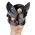 Miniatyrbild 2 av 4: Kattmask i konstläder och metallnitar - LOVE AND VIBES Collection Black