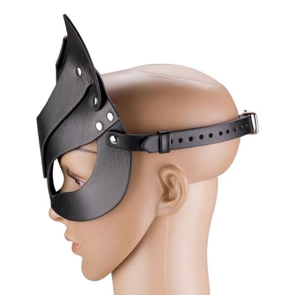 Kattmask i konstläder med metallegeringar - Vit - Vuxen