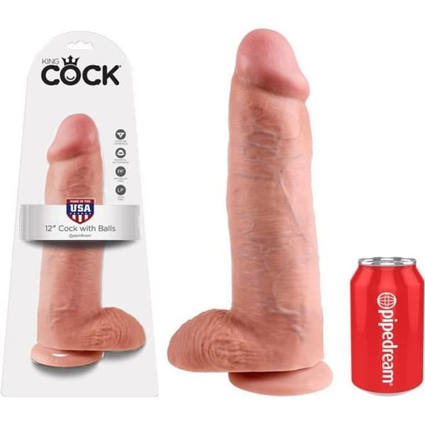 King Cock sugkoppsdildo med testiklar - 30 cm Ø 7 cm
