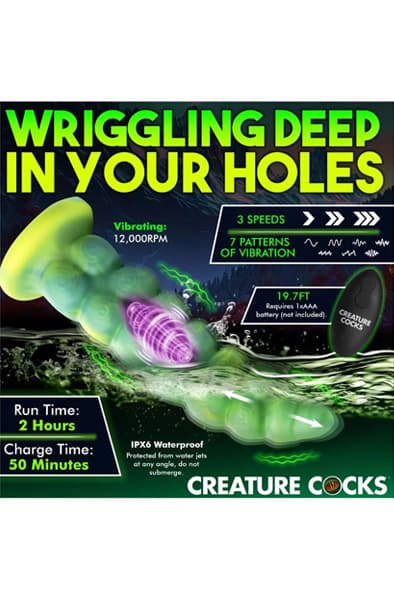 Squirmer Thrusting & Vibrating Dildo 23 cm Dragon dildo