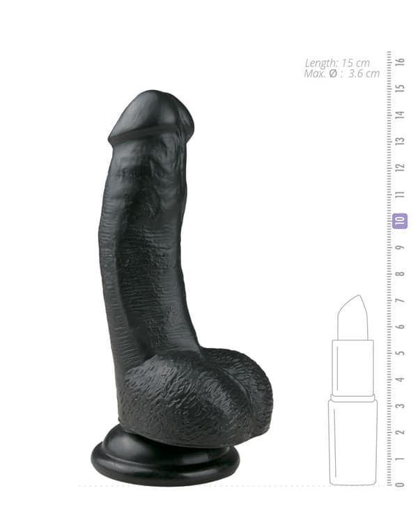 Easytoys Realistic Dildo med sugekopp (15 cm) - Sort