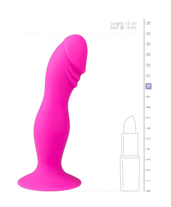Rosa Silikondildo m/ Sugekopp