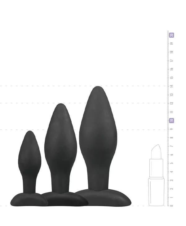 Black Silicone Buttplug Set