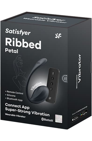 Satisfyer Ribbed Petal App Vibrator Black Vibrator