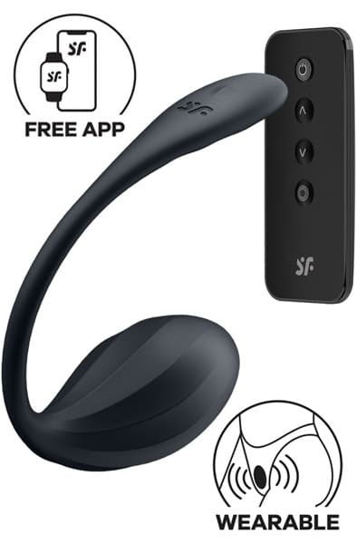 Satisfyer Ribbed Petal App Vibrator Black Vibrator