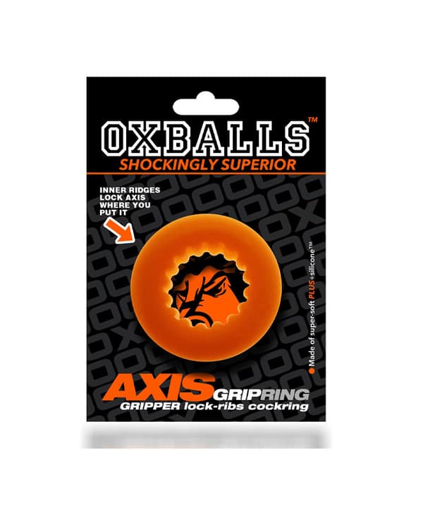 Oxballs Axis Rib Griphold Cockring Orange Ice