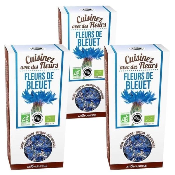 Ekologiska ätbara blåklintblommor - AROMANDISE - 45 g - Vit - Vuxen