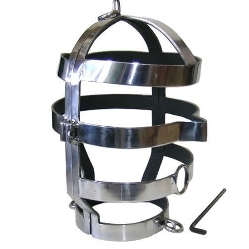 Stål BDSM-mask med krage - Metal Hard