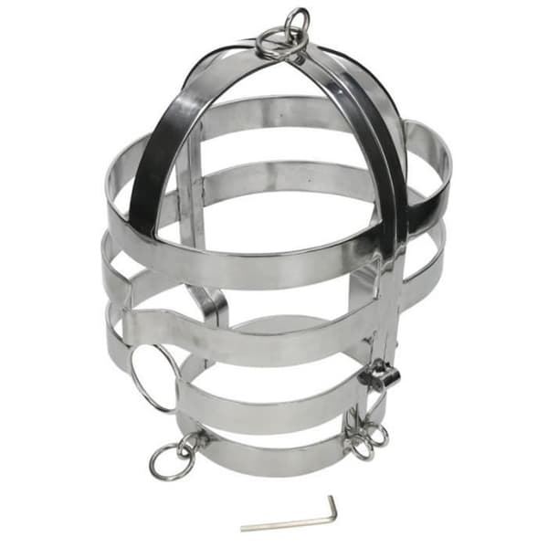 Stål BDSM-mask med krage - Metal Hard