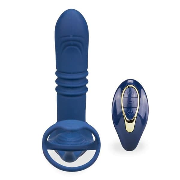 Prostatastimulator - Chicago - Mörkblå - Fjärrstyrd - 3 lägen fram och tillbaka - 11 vibrerande lägen