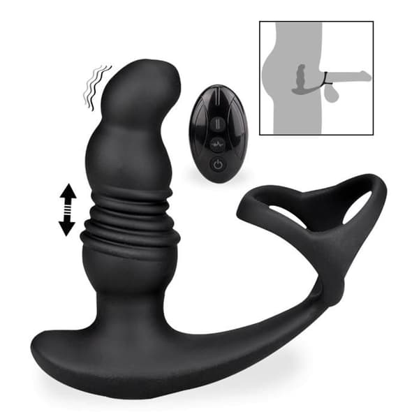 Prostatastimulator - Soulmate - Svart - Fjärrstyrd - 3 lägen fram och tillbaka - 7 vibrationslägen