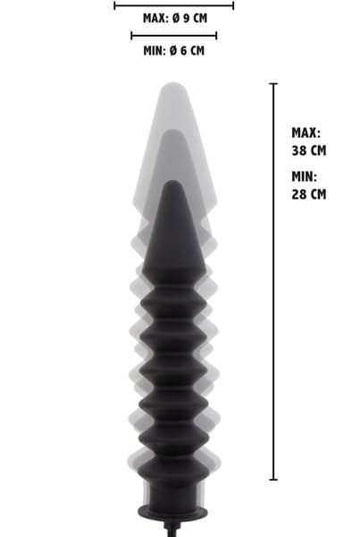 Extreme Inflatable Ribbed Plug 38 cm Oppblåsbar analplugg