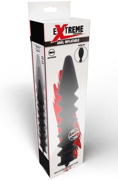 Extreme Inflatable Ribbed Plug 38 cm Oppblåsbar analplugg
