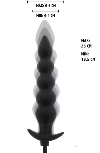 Extreme Inflatable Ribbed Plug 25 cm Oppblåsbar analplugg