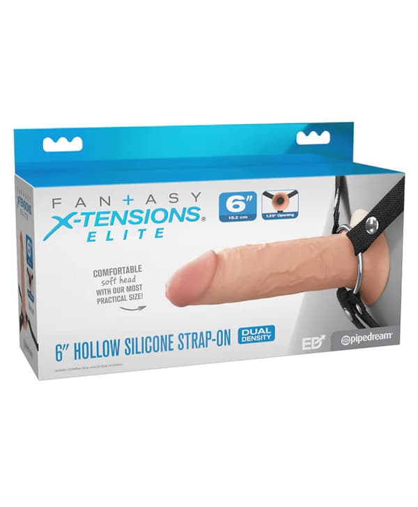 Fantasy X-tensions Elite Hollow Silicone Strap-On 6 inch