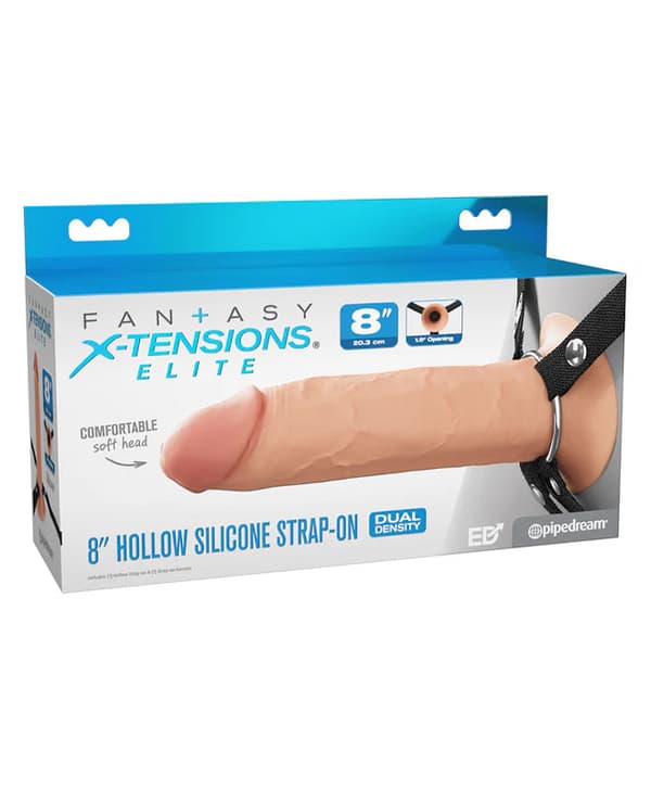 Fantasy X-tensions Elite Hollow Silicone Strap-On 8 inch