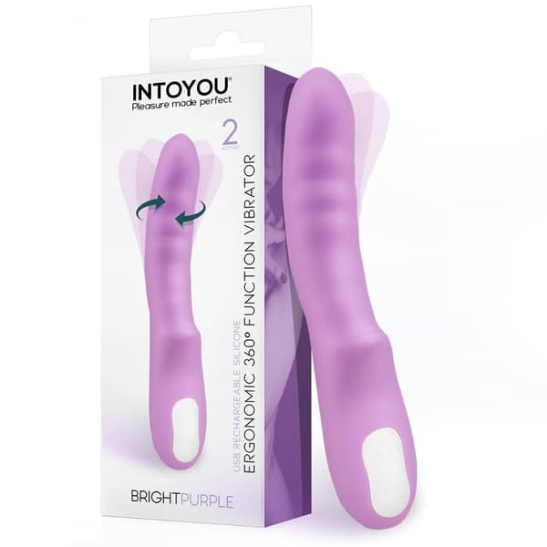 Brightpurple Vibe y Rotator Double Motor 360 USB Silicone