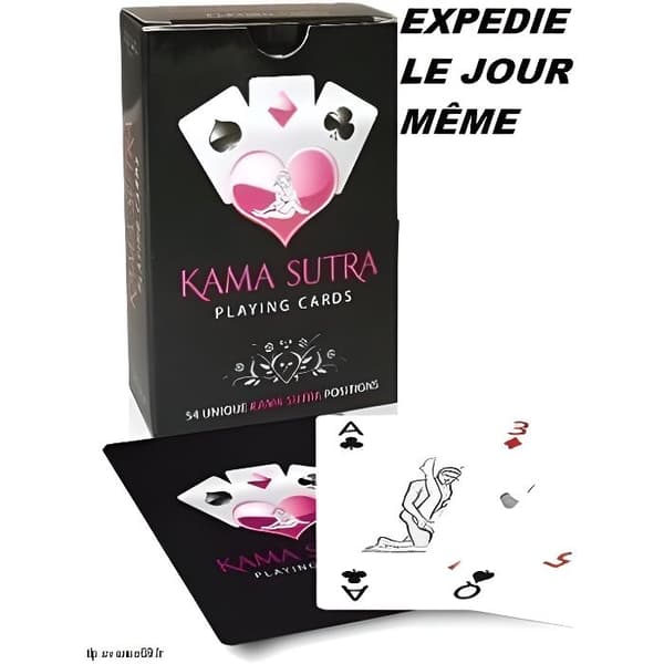 Kortspel - Kama Sutra - 54 kort - Chic design - För vuxna - Röd