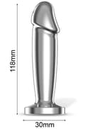 Miniatyrbillede 2 af 4: Sarmy Vibrating Chrome Anal Plug Medium Analplug med vibrator