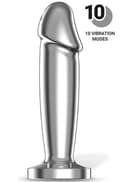 Miniatyrbillede 1 af 4: Sarmy Vibrating Chrome Anal Plug Medium Analplug med vibrator