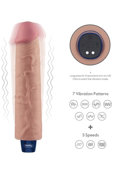 Rechargeable Vibrating Dildo 23,7 cm Vibrerende dildo