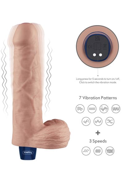 Rechargeable Vibrating Dildo 22,6 cm Vibrerende dildo