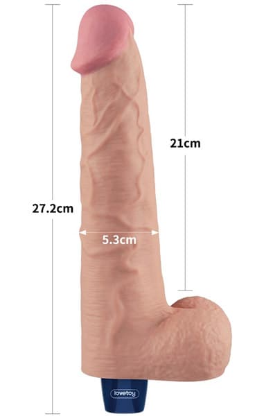 Rechargeable Vibrating Dildo 27,2 cm Dildo med vibrator