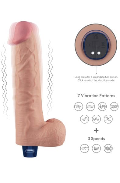 Rechargeable Vibrating Dildo 27,2 cm Dildo med vibrator