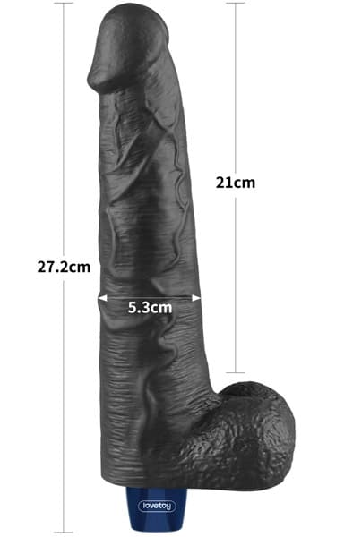 Rechargeable Vibrating Dildo Black 27,2 cm Vibrerende dildo