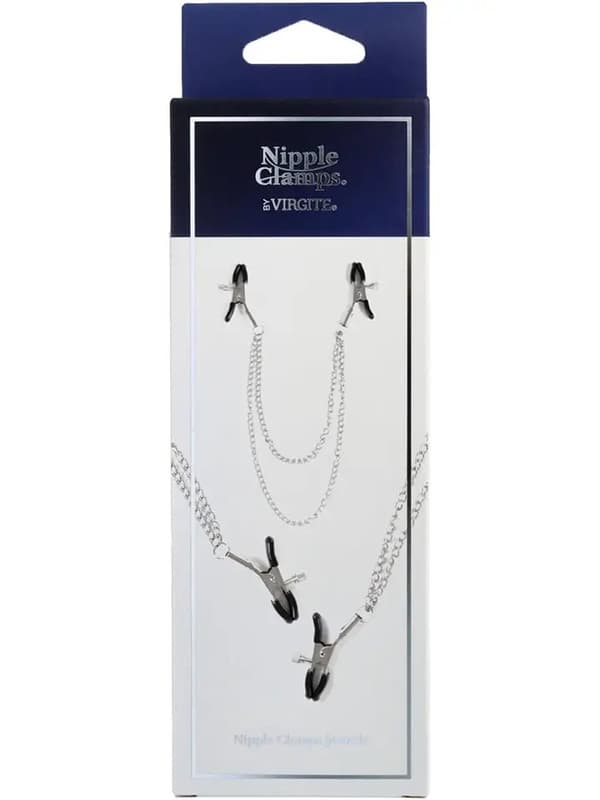 Virgite Nipple Clamps With Double Chain Brystklemmer med kæde