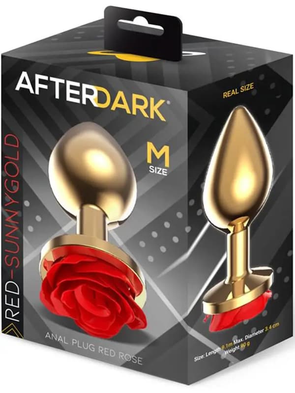 Golden Metal Anal Plug With Red Rose Medium Buttplug metal | CDON Golden Metal Anal Plug With Red Rose Medium Buttplug metal | CDON