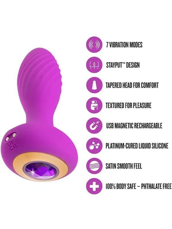 Amethyst Charm Vibrating Plug Analplug med vibrator