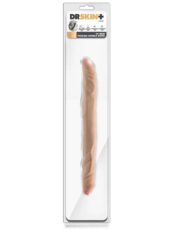Posable Double Dong Beige 35,5 cm Dubbeldildo