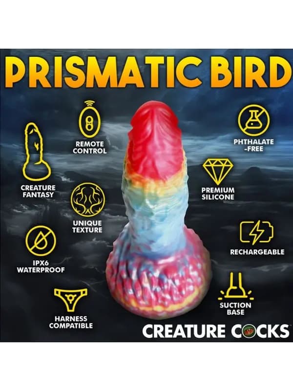 Rainbow Phoenix Vibrating Dildo 17,3 cm Dragon dildo