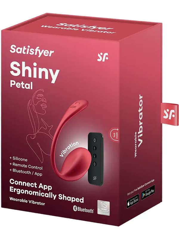 Satisfyer Shiny Petal Connect App Red App-styret vibrerende æg