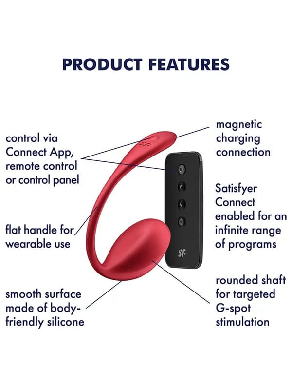 Satisfyer Shiny Petal Connect App Red App-styret vibrerende æg