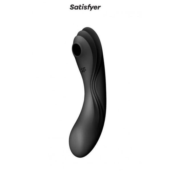 Sexleksak för kvinnor - Satisfyer - Curvy Trinity 4 - 3 kraftfulla motorer - Vibrator och stimulator - Svart