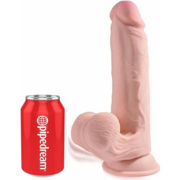 REALISTISK DILDO Realistisk 3D Dildo Cock Swinging Balls 19 x 5,2 cm King Cock