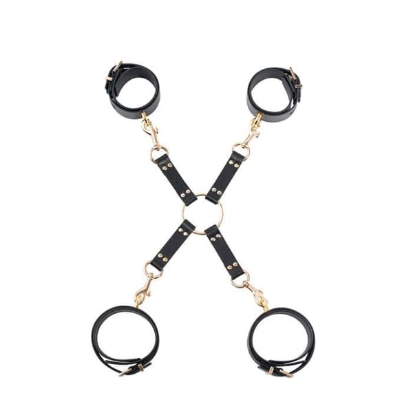 Bondage Guilty Pleasure BDSM-GP Premium Hog Tie Set Black